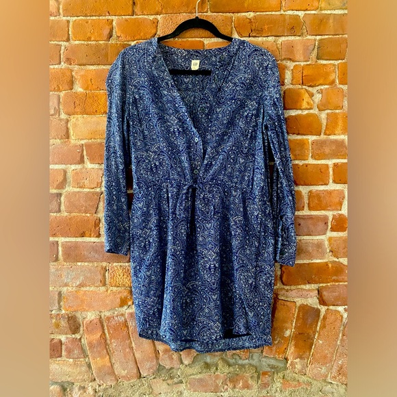 Gap Paisley Drawstring Mini Dress - Picture 1 of 3